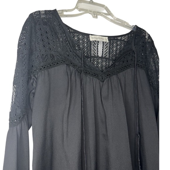 Boho Abercrombie & Fitch Women's Peasant‎ Top With Crochet Lace Size Small - Picture 3 of 7